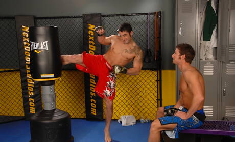 Next Door Studios: Hot americans, husky guy Samuel Otoole and strongman Kevin Crows have a good oral sex