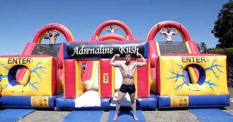 Slate, Dante, Brandon, Christian, blowjob and cumshot in the pool