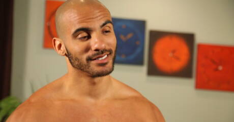 Next Door Studios: Latin bull Riddick Stone and husky guy Noah Rods in hot anal sex in shower