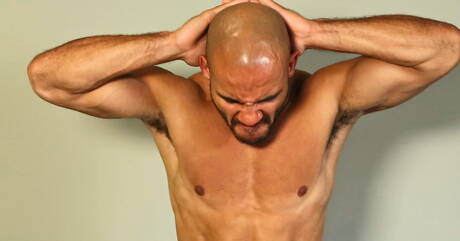 Latin bull Riddick Stone and husky guy Noah Rods in hot anal sex in shower