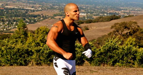 Next Door Studios: Latin muscular Riddick Stone jack off his dick outdoor