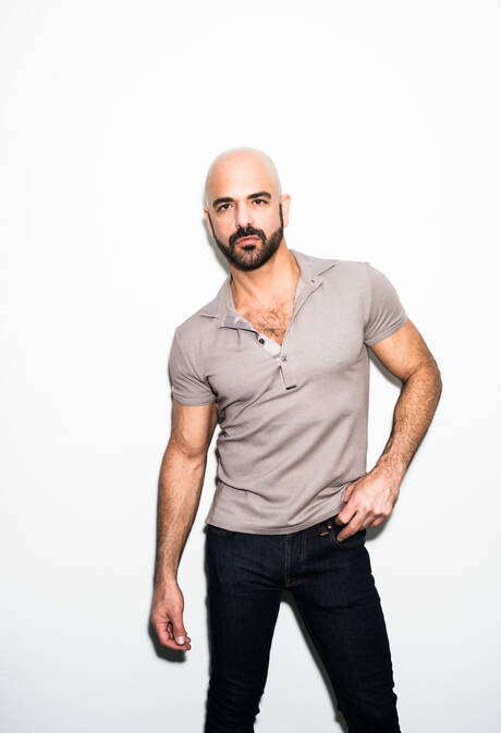 Two american dudes otter Adam Russo and hunky guy Osiris Blade shows a muscle body outdoor