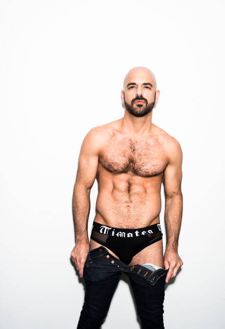 Two american dudes otter Adam Russo and hunky guy Osiris Blade shows a muscle body outdoor