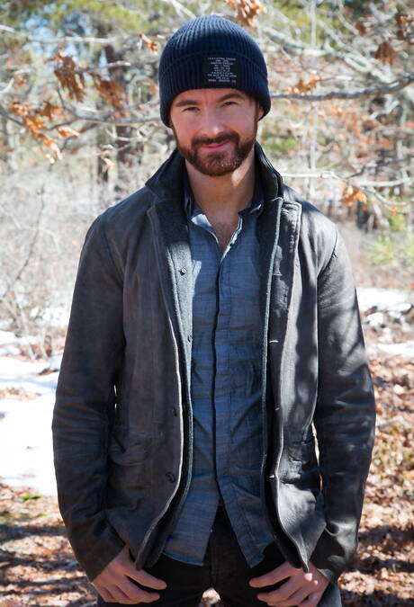 Irish bear Brendan Patrick undressing outdoor