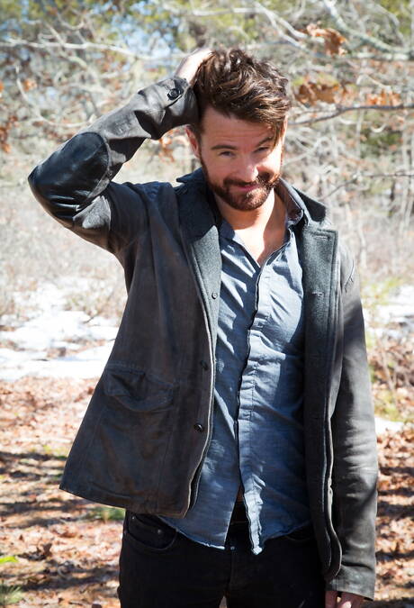 Irish bear Brendan Patrick undressing outdoor