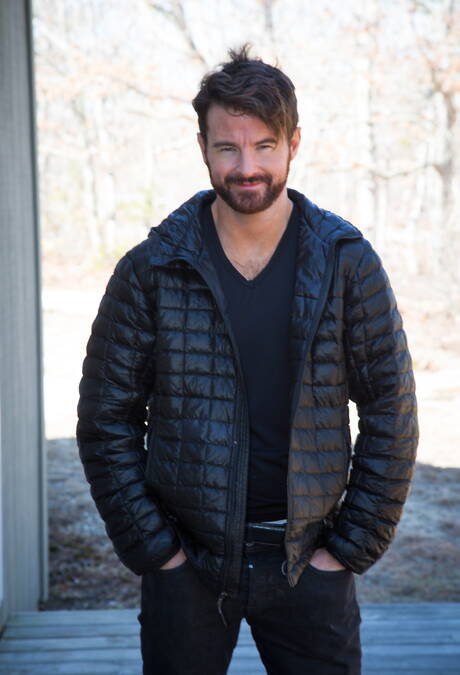 Irish mature bear Brendan Patrick undressing outside