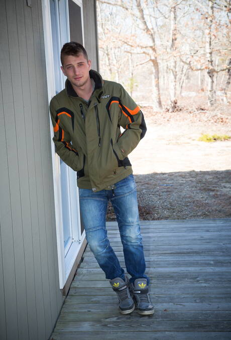 Icon Male: American strongman Jd Phoenix posing naked outdoor