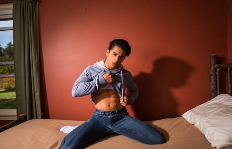 Icon Male: Two american boys muscular Armond Rizzo and stud Nick Capra shows a strong body