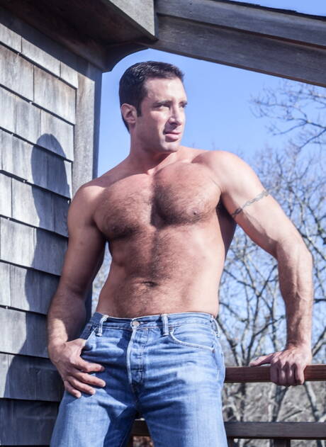 Amerikaanse hengst Nick Capra toont een prachtig lichaam aan de buitenkant