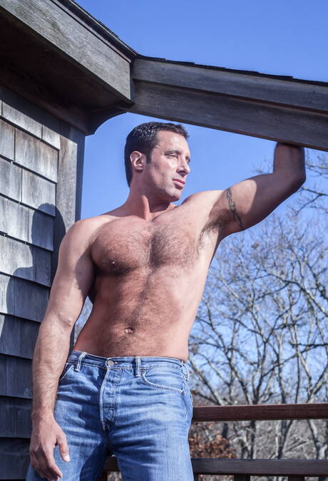 Amerikaanse hengst Nick Capra toont een prachtig lichaam aan de buitenkant