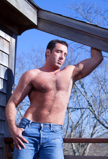 Amerikaanse hengst Nick Capra toont een prachtig lichaam aan de buitenkant