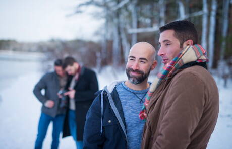 Icon Male: Outdoor clothed party with beard Damon, Nick, Killian and Ty Roderick