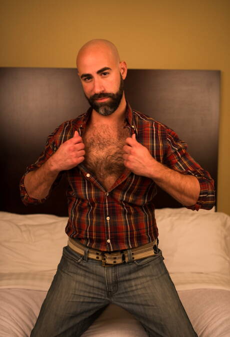 Hot american dudes hairy bear Damon Andros and hunky guy Nick Capra having a pleasure