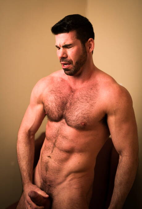 American stars tough guy Billy Santoro and bear Jaxton Wheeler wanking