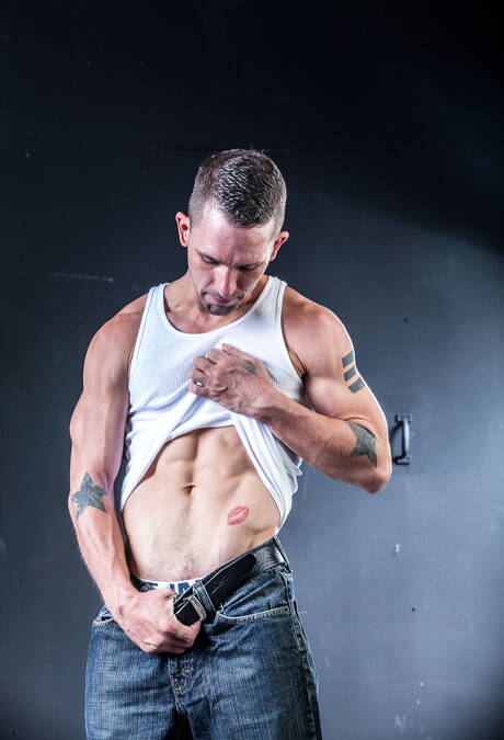 Famous americans, strongman Aaron Slate and strongman James Hamilton posing nude and showing nice butt