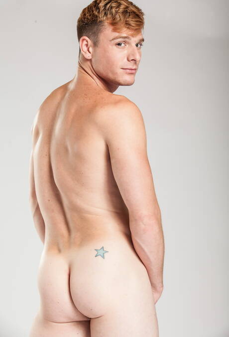 Two american dudes hairy stud Alexander Greene and strongman Brent Corrigan posing nude and showing nice ass