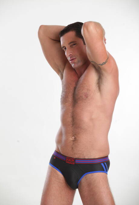 Hunk bisexual Connor Maguire and Nick Capra posing in panties