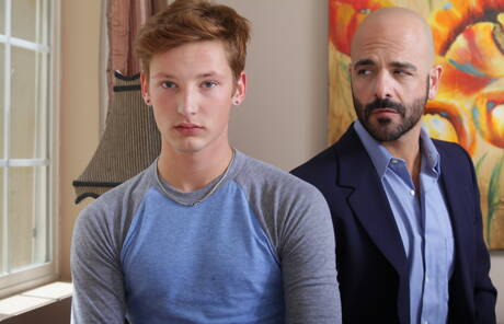 Hot american boys hairy stud Adam Russo and young boy Casey Tanner shows a perfect body