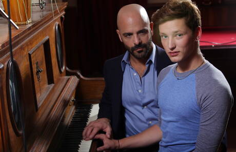 Hot american boys hairy stud Adam Russo and young boy Casey Tanner shows a perfect body