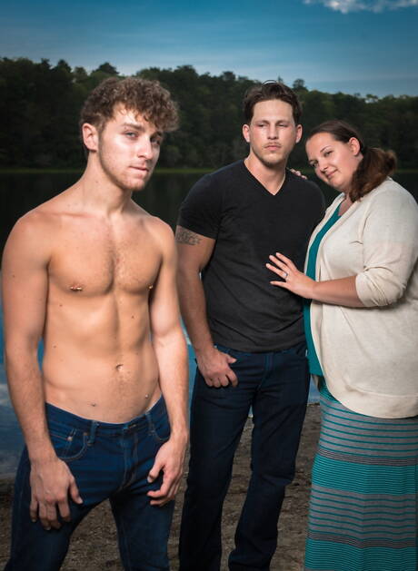 Famous americans, tough guy Roman Todd and superstud Calvin Banks posing nude on beach