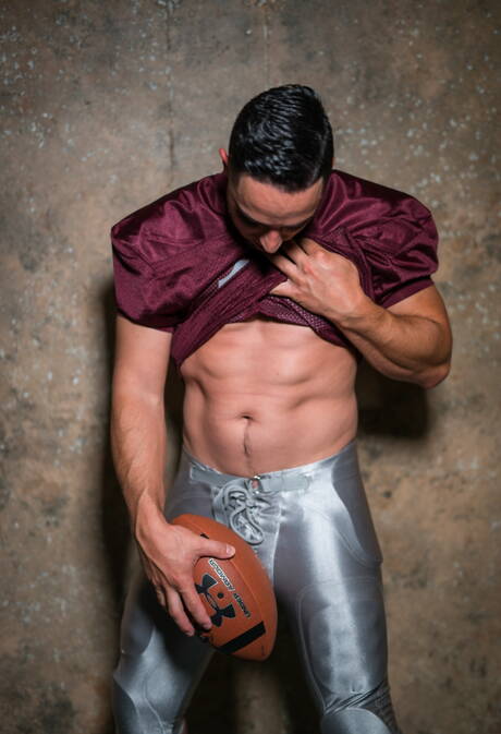 Famous americans, strongman Andrew Fitch and hot twink Kory Houston undressing and showing tight butt