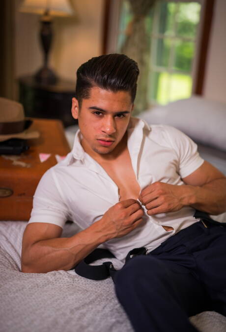 Icon Male: Two american boys stud Ethan Slade and muscular Armond Rizzo playing with cock