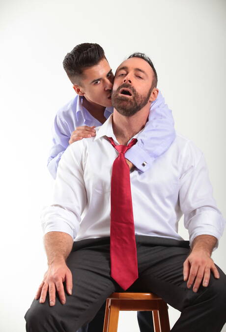 Icon Male: Pretty american boys stud Armond Rizzo and mature bear Brad Kalvo undressing and showing hot ass