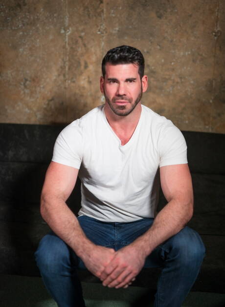 Famous americans, beefy Billy Santoro and muscular Lawrence Portland shows a strong body