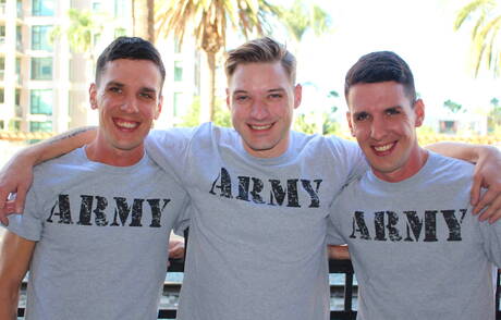 Active Duty: Sexy Michael Stax, Jacob Stax and Jaxon D love each other outside
