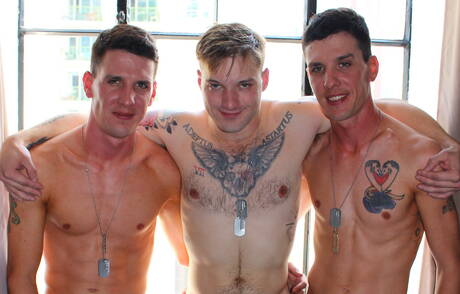 Sexy Michael Stax, Jacob Stax und Jaxon D lieben sich draußen