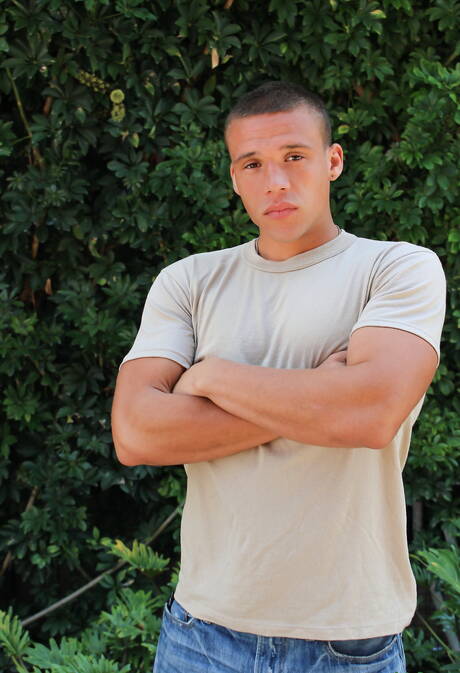 Active Duty: Beefcake Ken get naked and showing hot butt outdoor