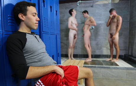 Pride Studios: Young  hairy Blake, Benn, Jamie, Duane, blowjob in the shower