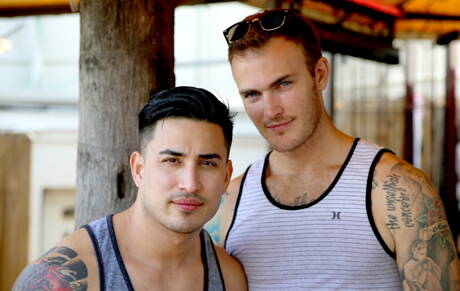 Pride Studios: Hot american guys superstud Hunter Vance and hairy stud Christian Wilde have a hot sex outdoor