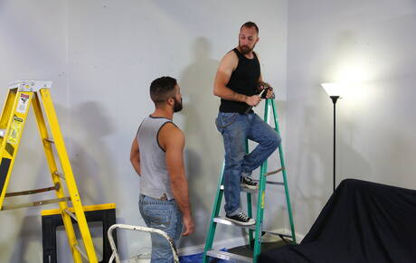 Pride Studios: Pretty american guys hunk Trey Turner and hairy stud Dustin Steele fuck ass after sucking cock