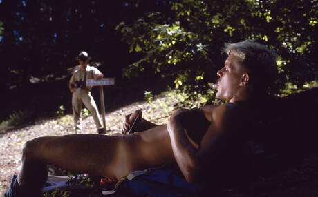 Young Chris Williams and young boy Vladimir Correa have a hot couple sex outside