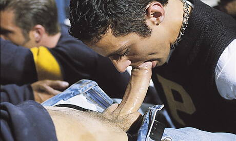 Vintage clothed orgy, Marc, Matt, Tristan, Jackson, Brett, big cock blowjob