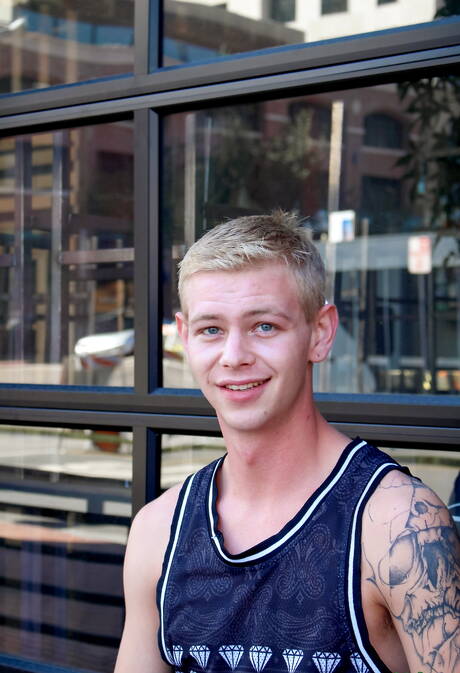 Active Duty: Young dude Shawn masturbating outside