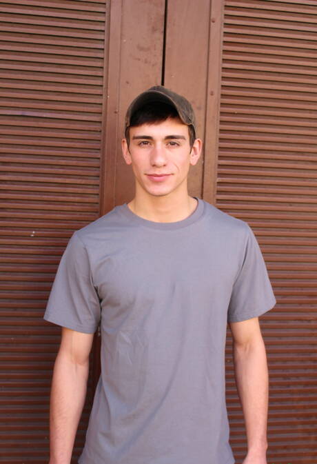 Active Duty: Tough guy Leo Balcony posing nude and showing his ass outdoor