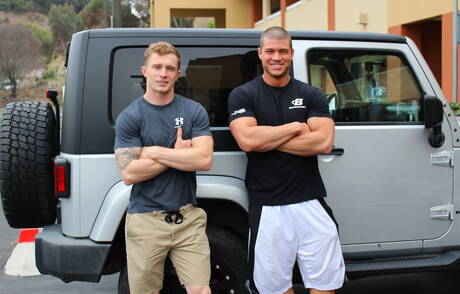 Active Duty: Famous americans, tough guy Markie More and muscular Brad Banks have anal sex outdoor