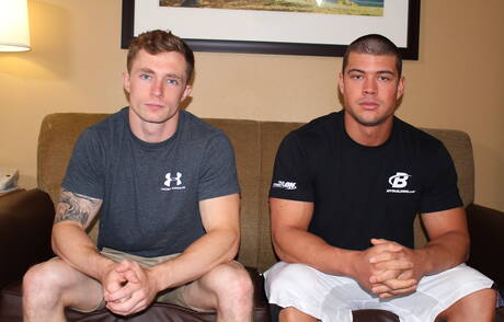 Famous americans, tough guy Markie More and muscular Brad Banks have anal sex outdoor