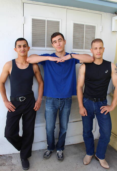 Active Duty: Horny buddies Chase, Johnny and Will banged each other outside