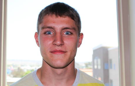 Superstud Dante undressing and showing tight butt outside