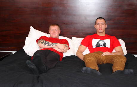 Beefcake Nico and husky guy Colby Foust in hot ass bang outdoor