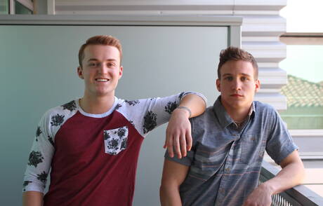 Beautiful dude Mike Hollister and attractive buddy Dominic in hot ass bang outside