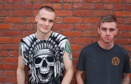 Sexy americans, young Colton Phobos and twink Ryan Jordan sucking and screwing each other outside