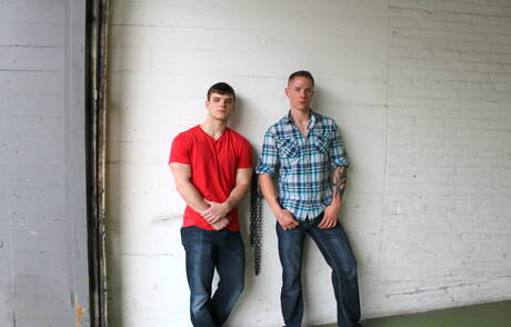 American well-built Ivan James and  Guy Houston sucking and fucking each other outdoor