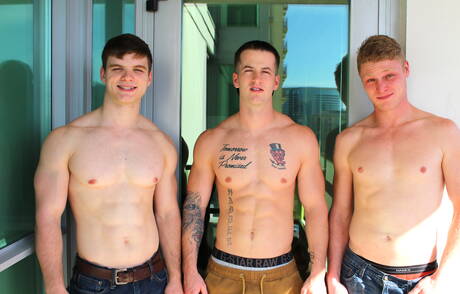 Nasty boys Ivan James, Quentin Gainz and Levi have a hot threesome sex