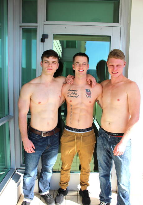 Nasty boys Ivan James, Quentin Gainz and Levi have a hot threesome sex