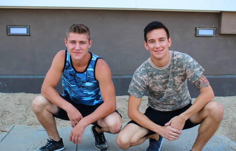 Well-built Matthew Reeves and beefcake Dante have a good sex outdoor