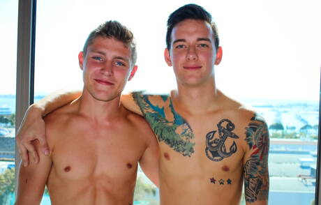 Active Duty: Well-built Matthew Reeves and beefcake Dante have a good sex outdoor